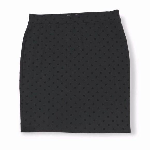 Elle Black Polka Dot Mini Skirt Size Large - Picture 1 of 7